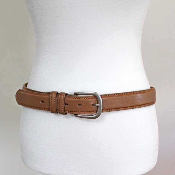 Tan Split Leather Belt, Size 34 - Picture 1 of 5